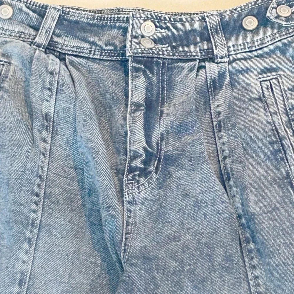 SO Jeans Women 15/32W Blue Acid Wash Super High Rise Straight Leg Retro 80s‎ 90s